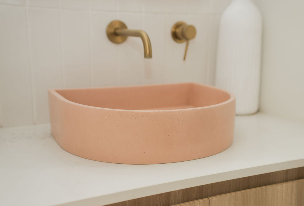 Concrete Polished Half Moon Basin