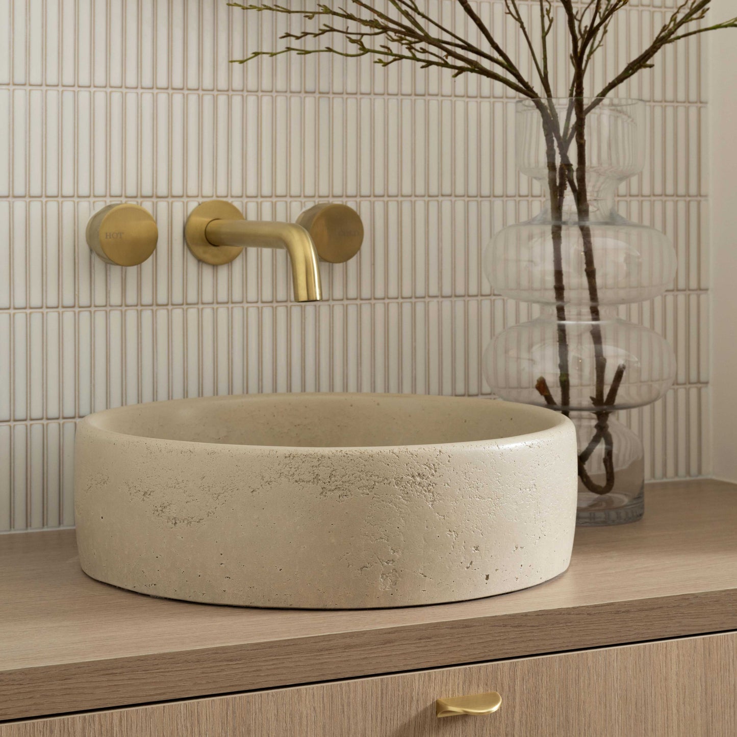 Concrete Round Textured Basin