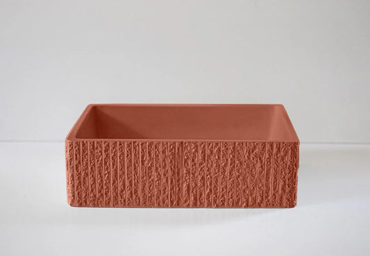 Rectangle With Ridges Rugged Concrete Basin Collection | Sticks and Stones Co