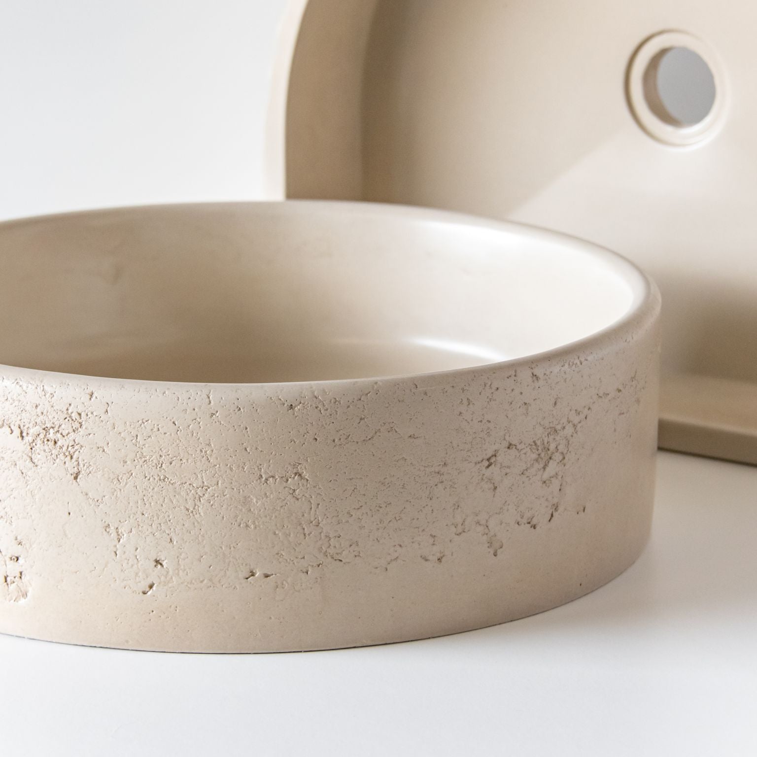 Basin Rouded Versatile Textured Round Concrete Basins | Sticks & Stone Co